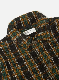 Fashion Coverall Jacket In Charcoal Crazy Check Wool Mix Men Jackets.