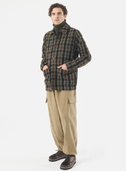 Fashion Coverall Jacket In Charcoal Crazy Check Wool Mix Men Jackets.