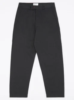 Hot Curved Pant In Black Twill Men Suiting.