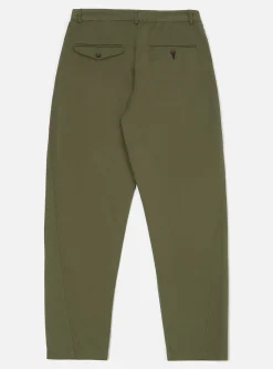 Shop Curved Pant In Light Olive Twill Men Suiting.