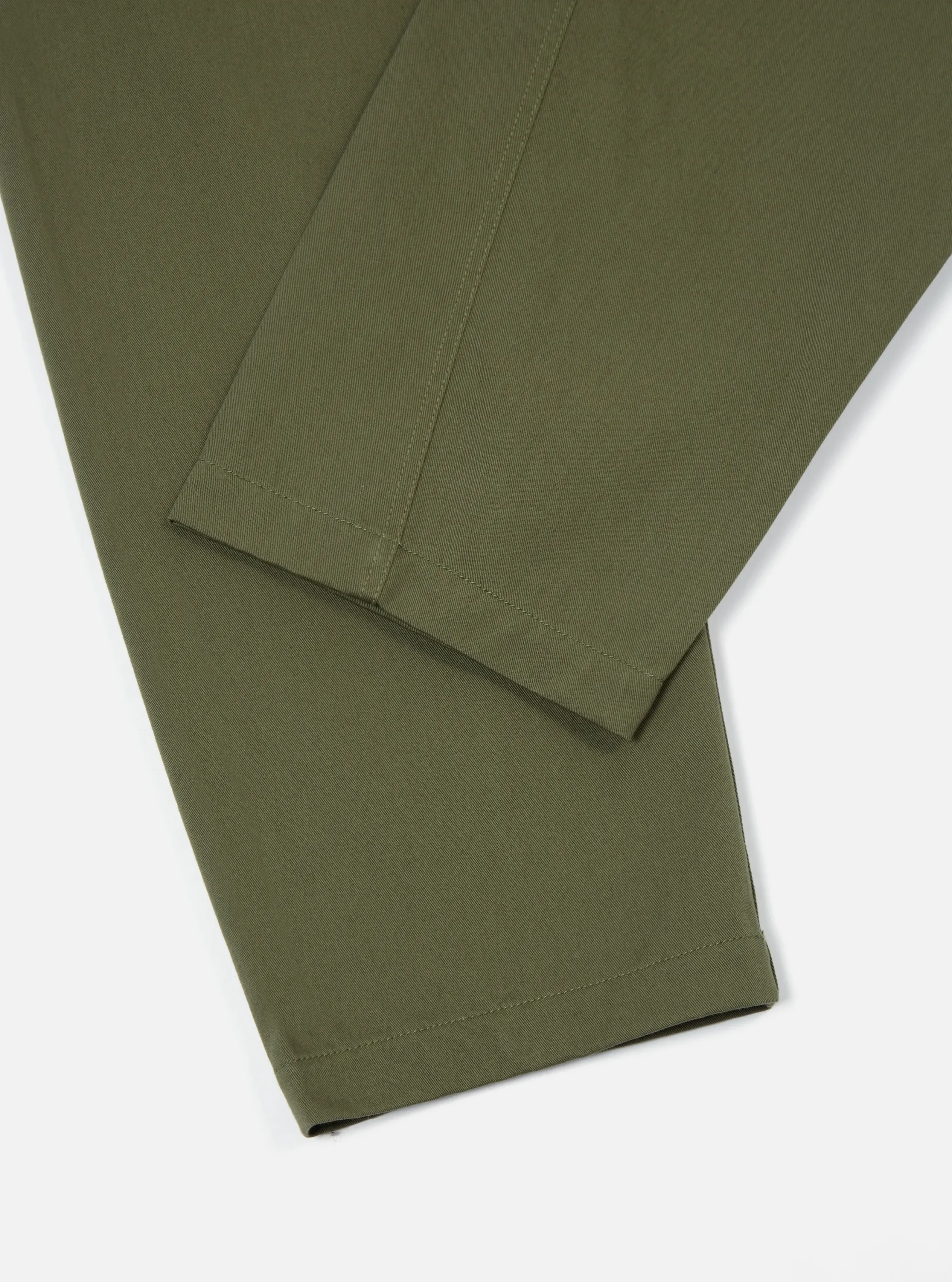 Shop Curved Pant In Light Olive Twill Men Suiting.