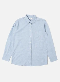 Sale Daybrook Shirt In Blue Brushed Cotton Wool Men Shirts.