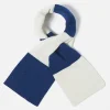 Hot Deluxe Football Scarf In Ecru/Blue Soft Wool Men Accessories.