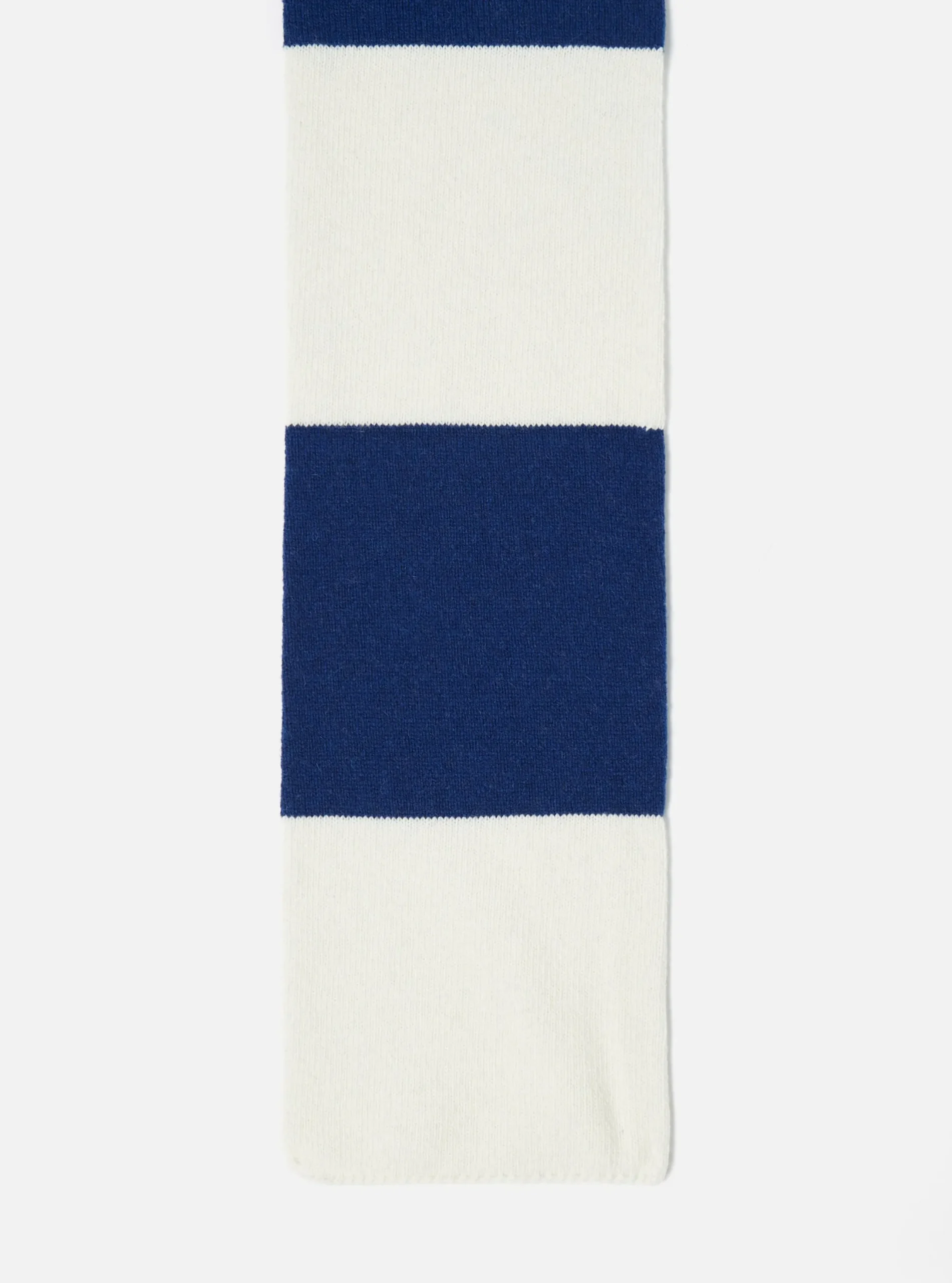 Hot Deluxe Football Scarf In Ecru/Blue Soft Wool Men Accessories.