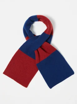 Store Deluxe Football Scarf In Red/Blue Soft Wool Men Accessories.