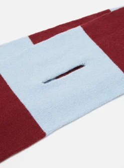 Flash Sale Deluxe Football Scarf In Sky/Claret Soft Wool Men Accessories.