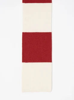 Sale Deluxe Football Scarf In Ecru/Red Soft Wool Men Accessories.