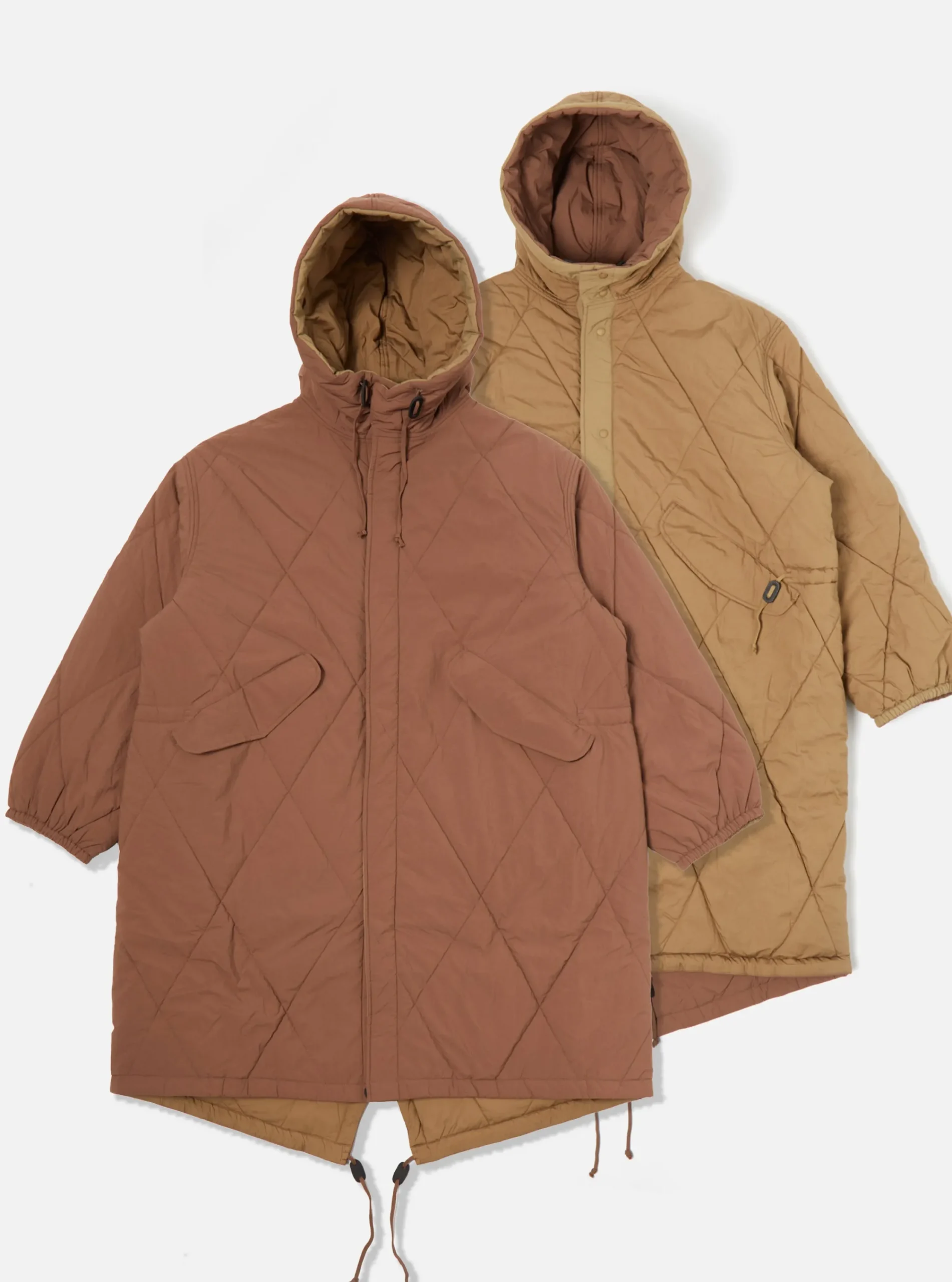 Sale Diamond Quilt Parka In Brown Recycled Nylon Men Coats & Outerwear.