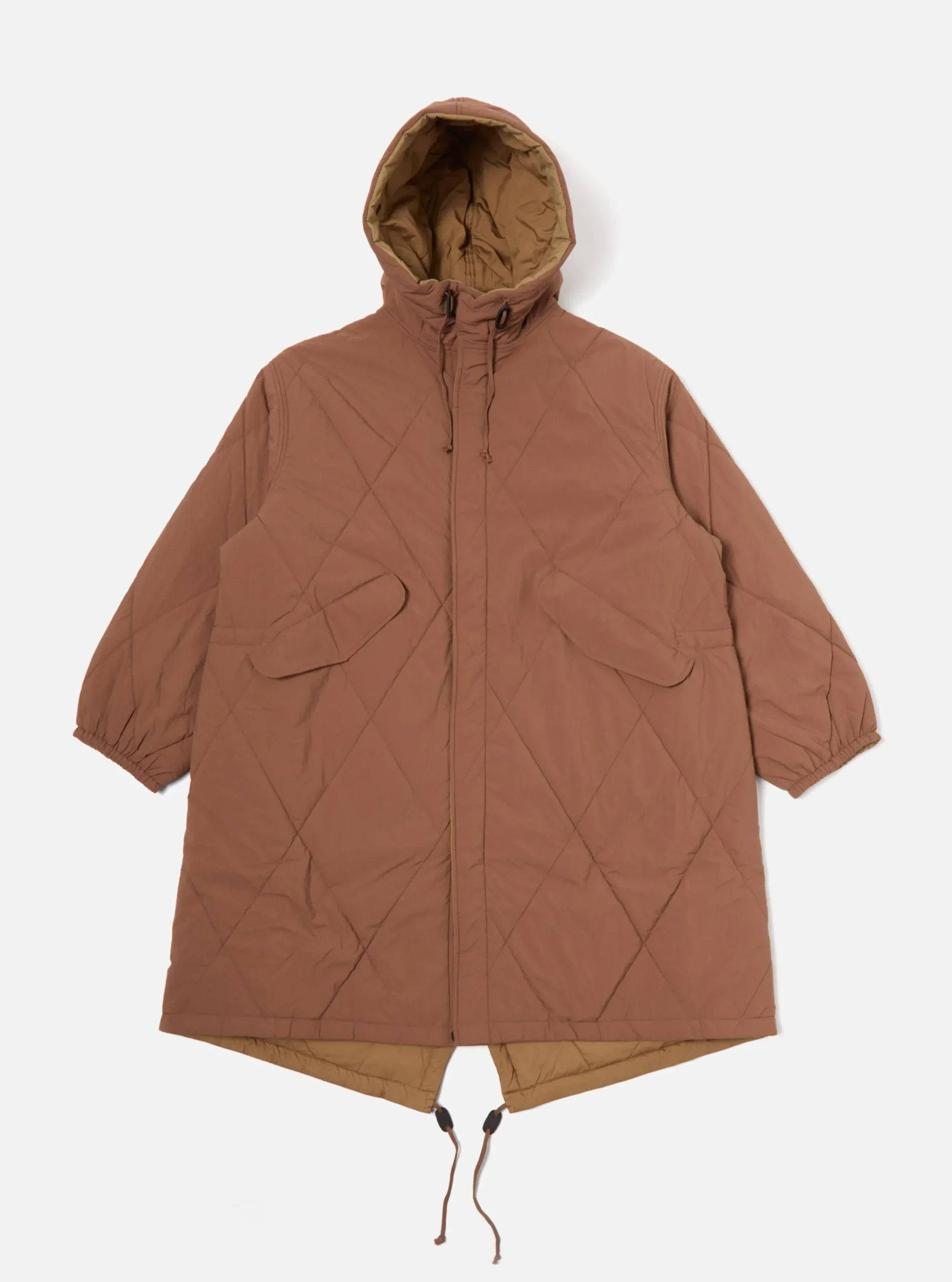 Sale Diamond Quilt Parka In Brown Recycled Nylon Men Coats & Outerwear.