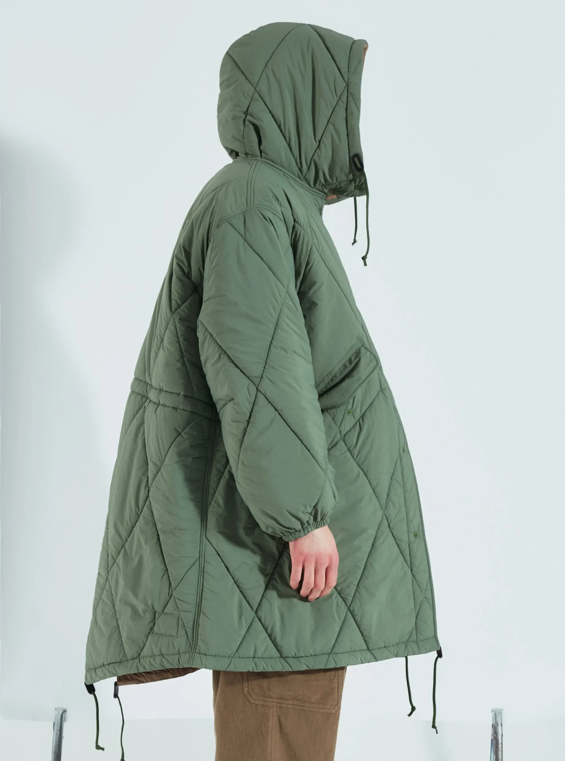 Clearance Diamond Quilt Parka In Green Recycled Nylon Men Coats & Outerwear.