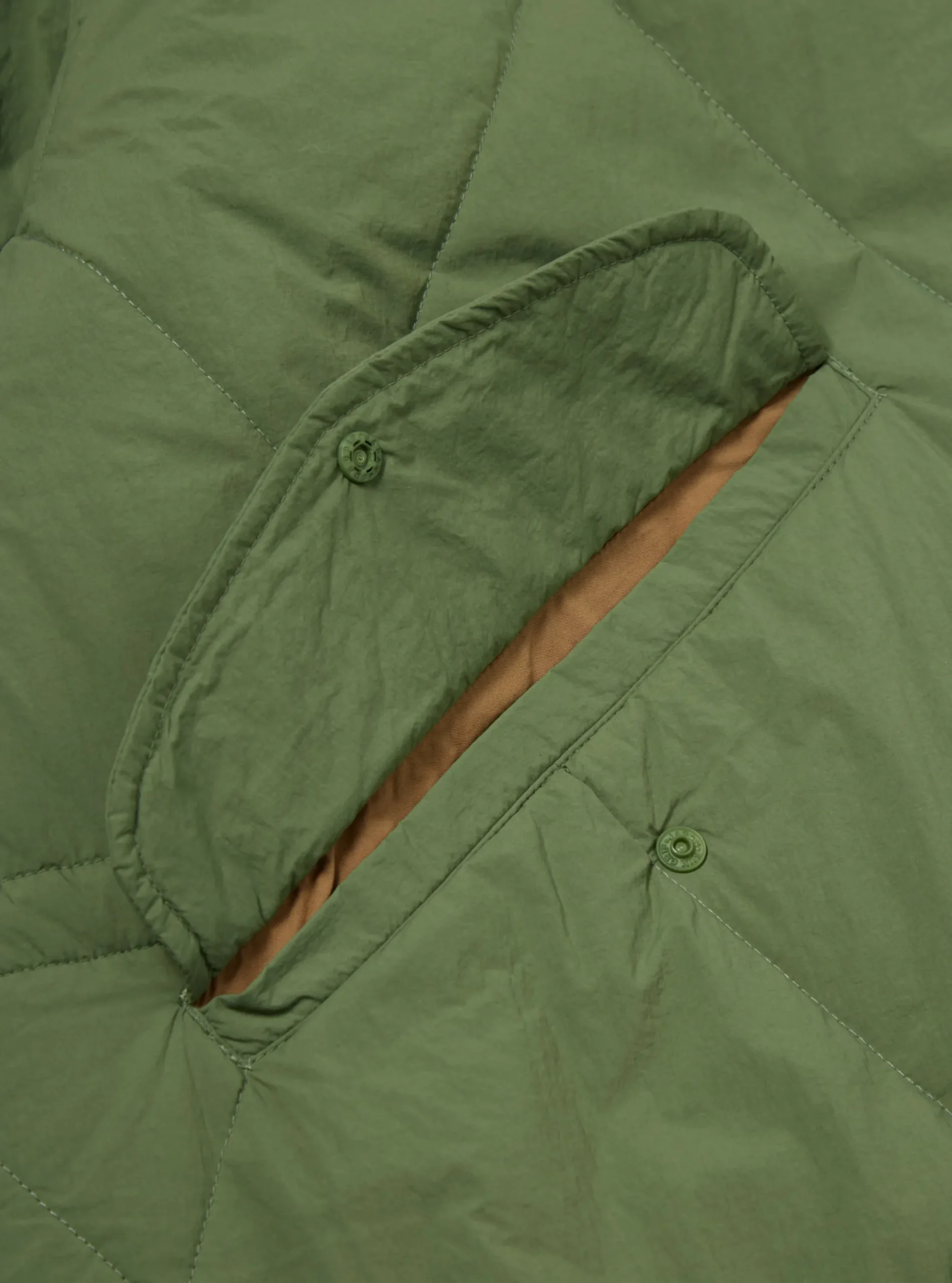 Clearance Diamond Quilt Parka In Green Recycled Nylon Men Coats & Outerwear.