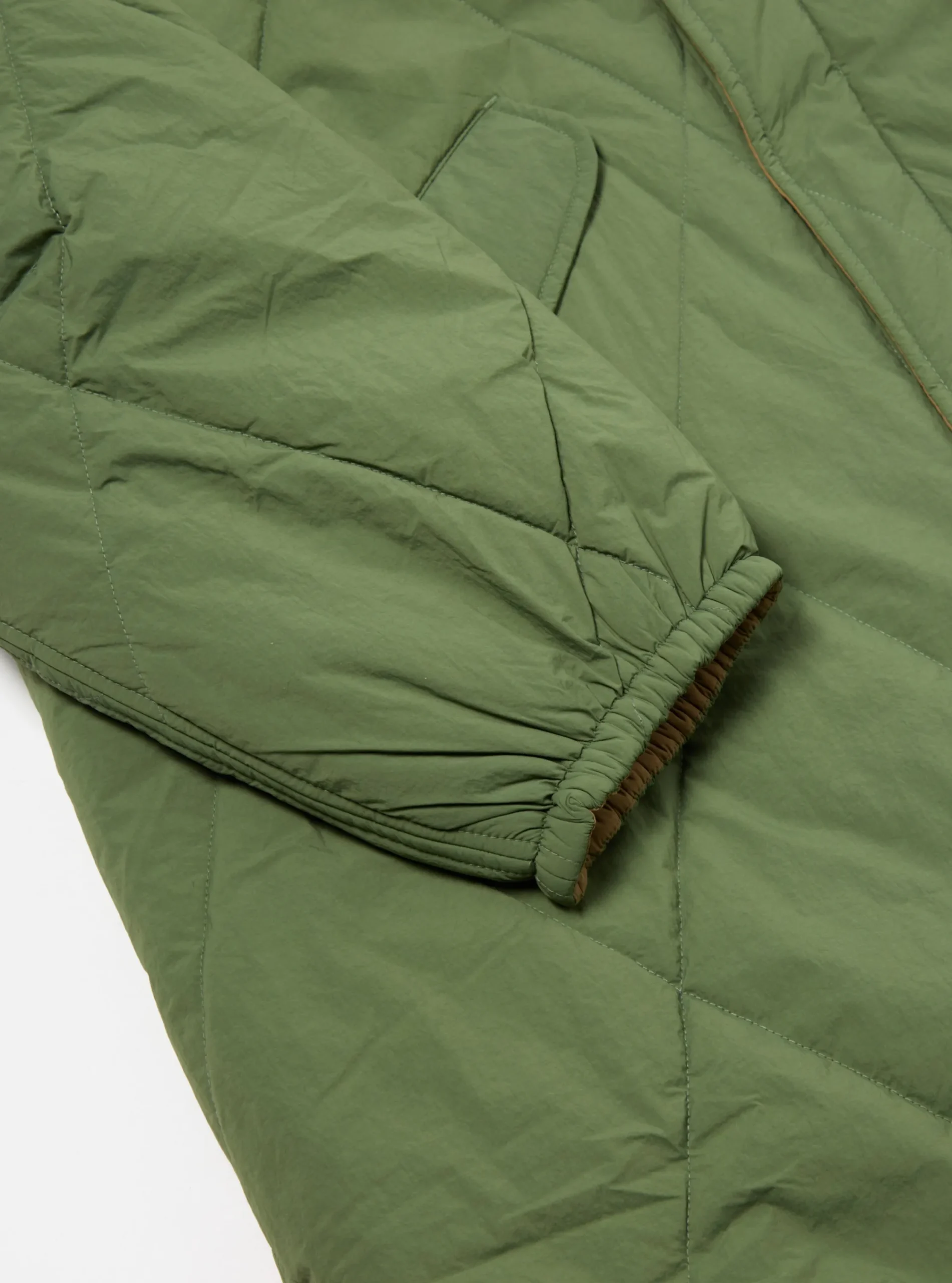 Clearance Diamond Quilt Parka In Green Recycled Nylon Men Coats & Outerwear.