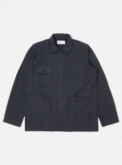 Cheap Dockside Overshirt In Navy Cotton/Wool Twill Men Overshirts.