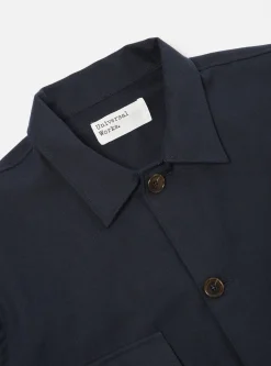 Cheap Dockside Overshirt In Navy Cotton/Wool Twill Men Overshirts.