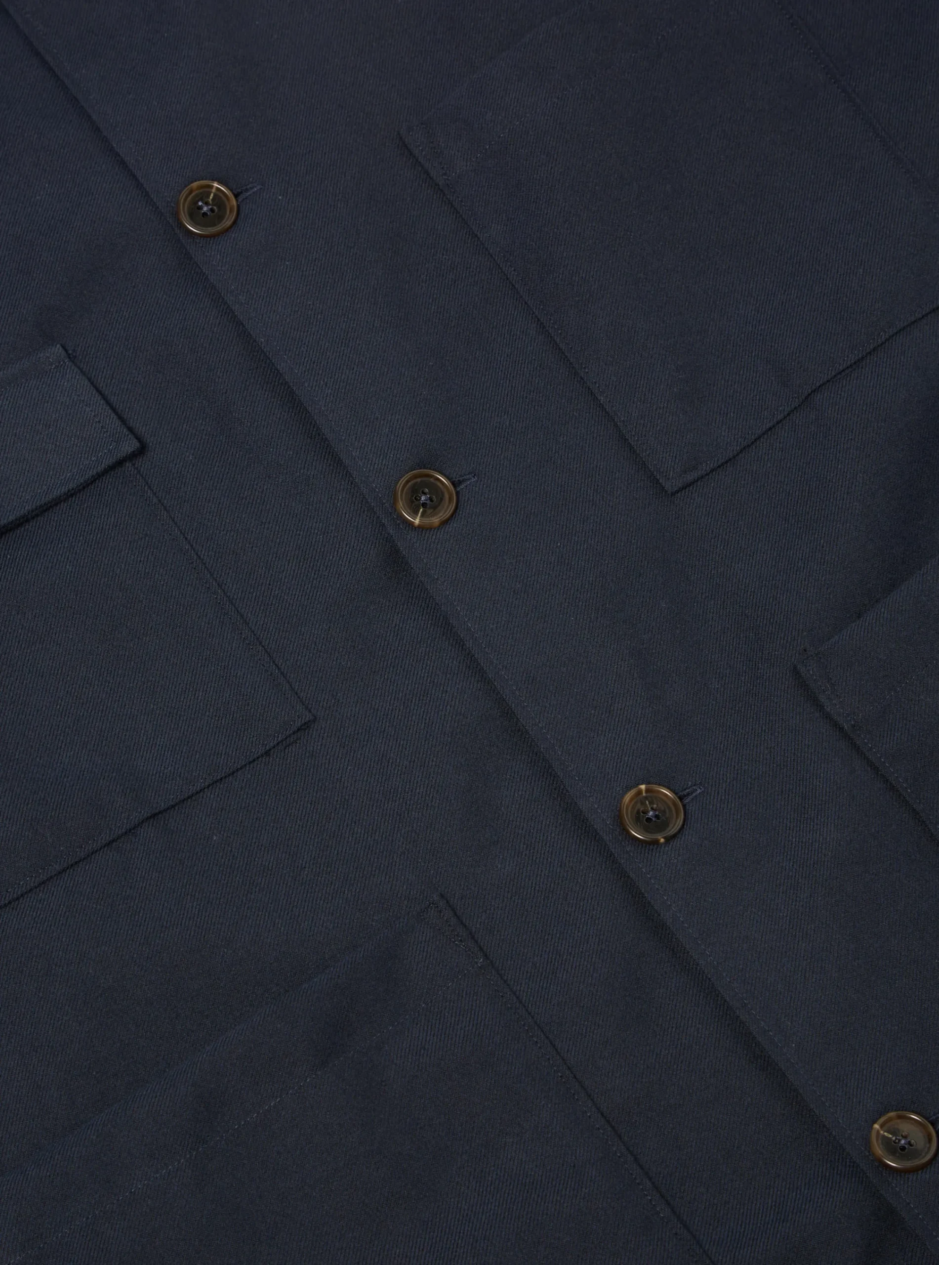 Cheap Dockside Overshirt In Navy Cotton/Wool Twill Men Overshirts.