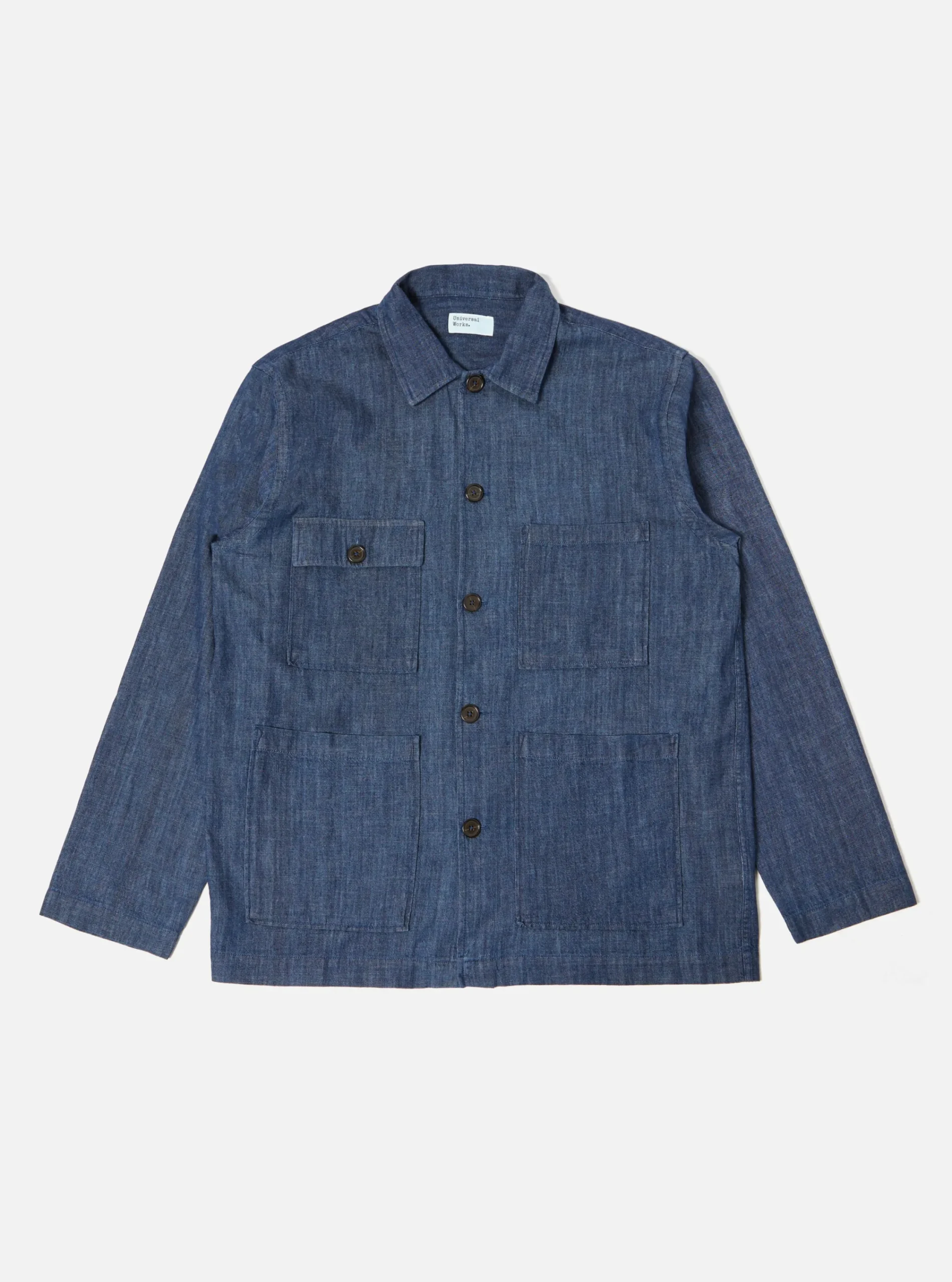 Clearance Dockside Overshirt In Indigo 6.5Oz Organic Denim Men Overshirts.