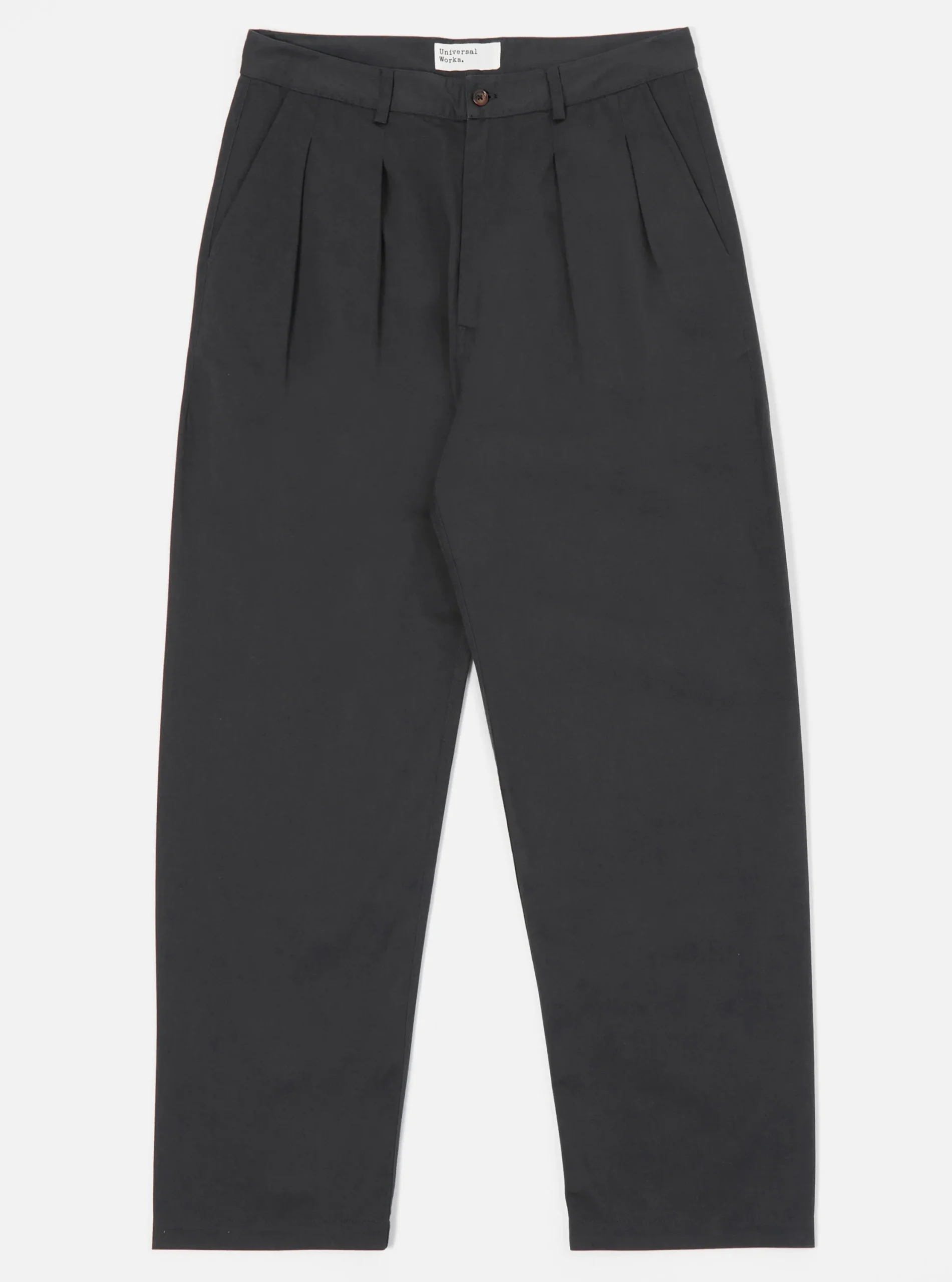 Cheap Double Pleat Pant In Black Twill Men Suiting.