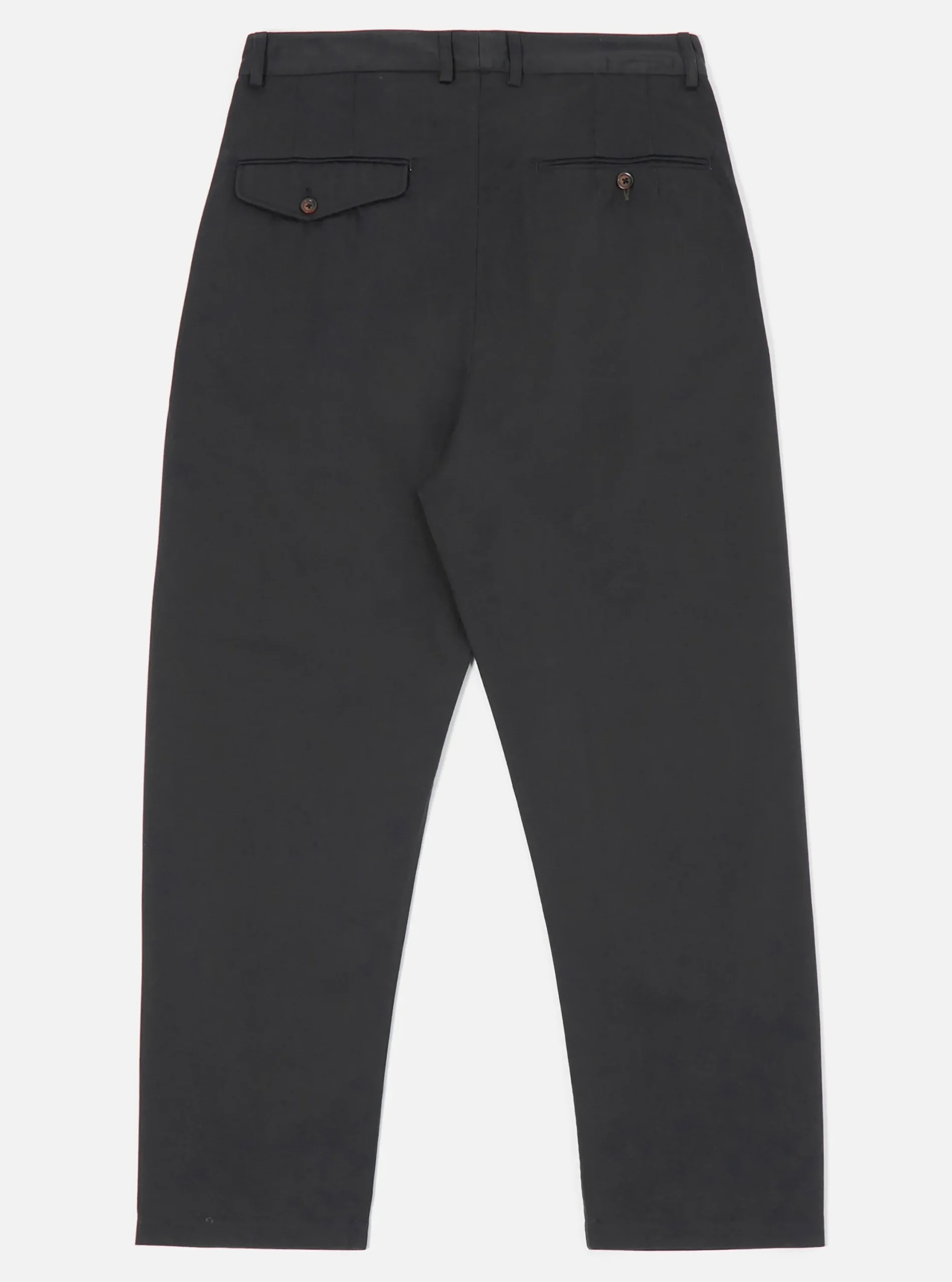 Cheap Double Pleat Pant In Black Twill Men Suiting.