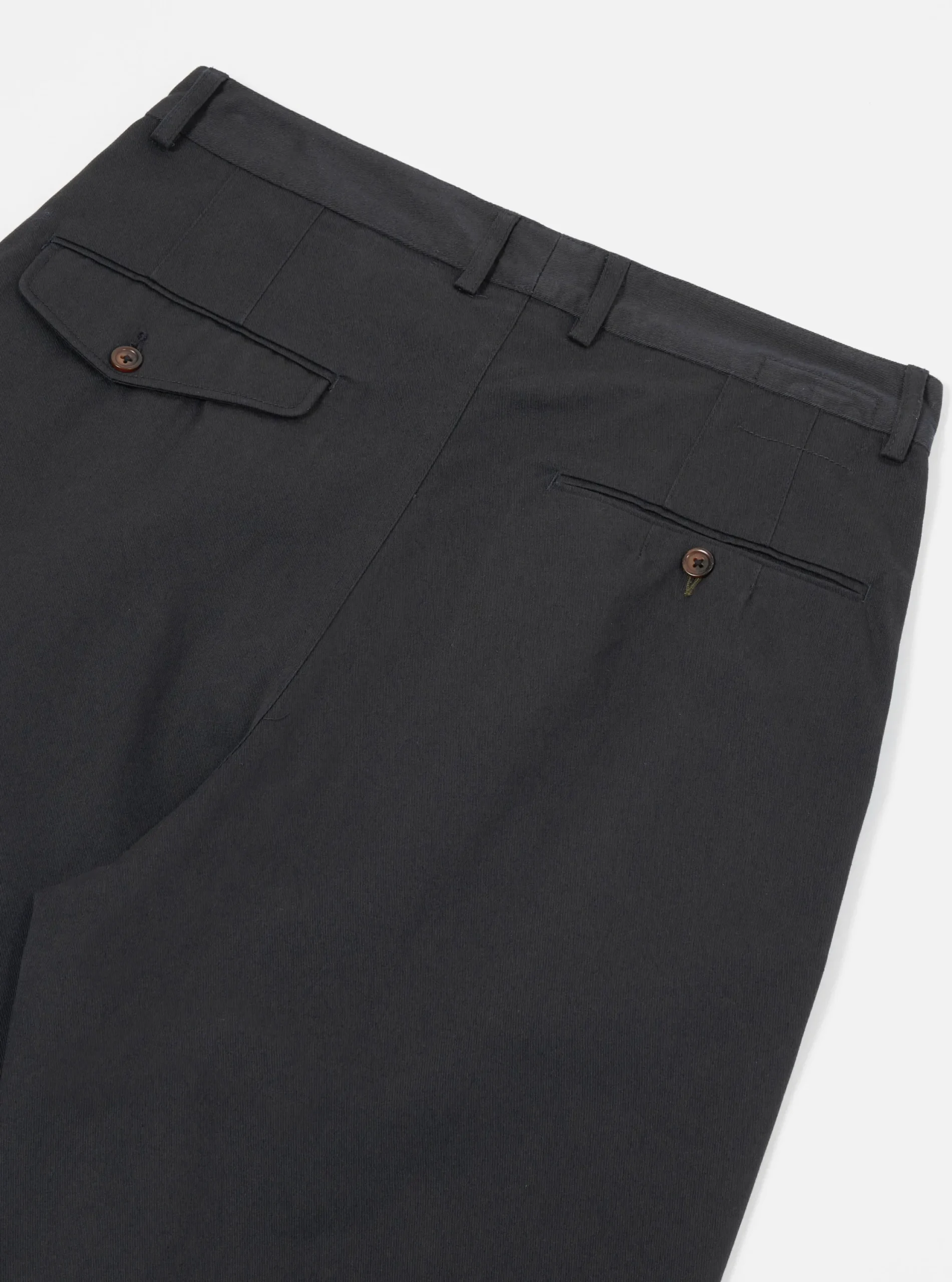 Cheap Double Pleat Pant In Black Twill Men Suiting.