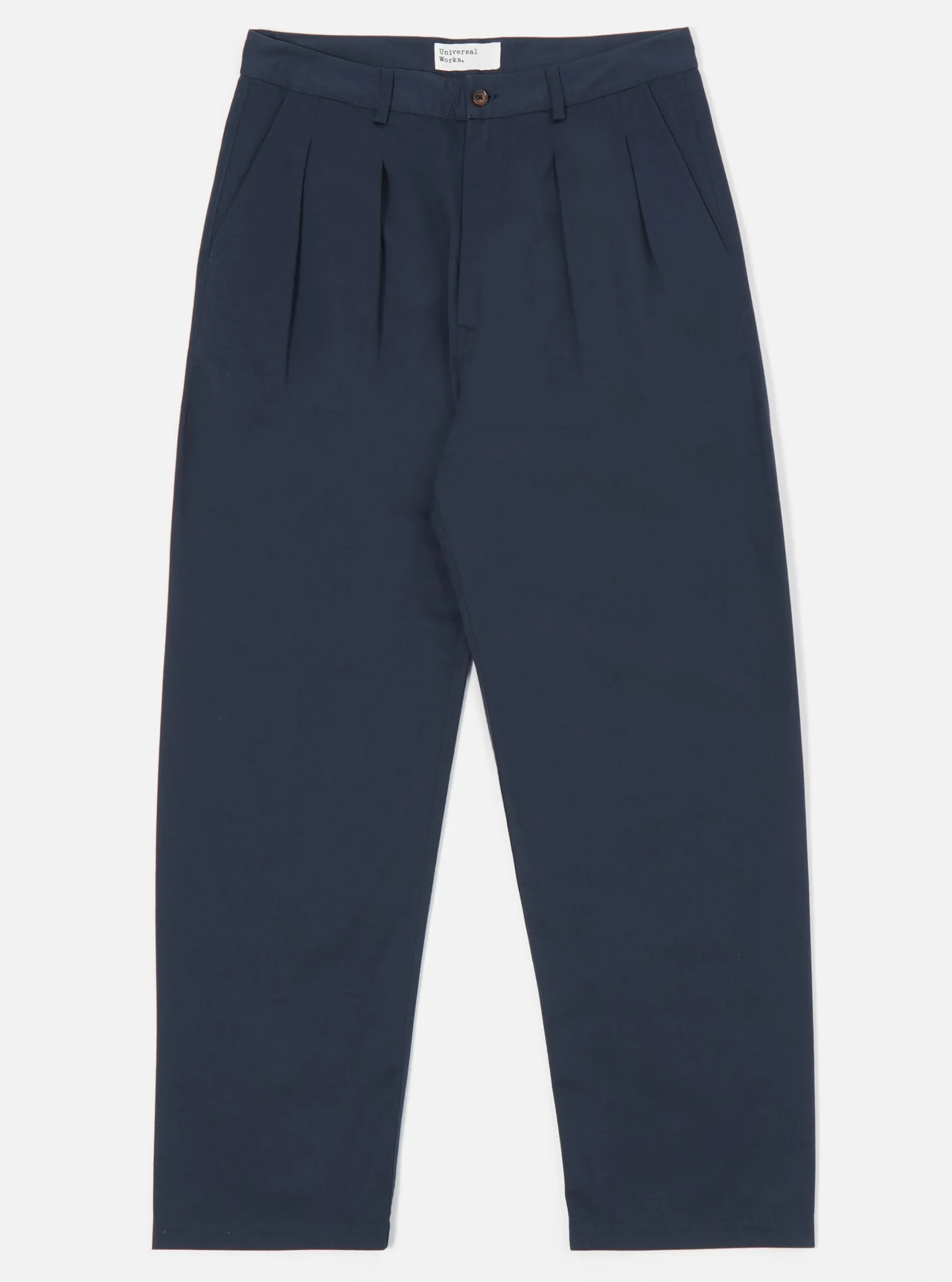 Cheap Double Pleat Pant In Navy Twill Men Suiting.
