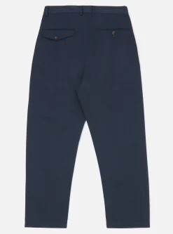 Cheap Double Pleat Pant In Navy Twill Men Suiting.