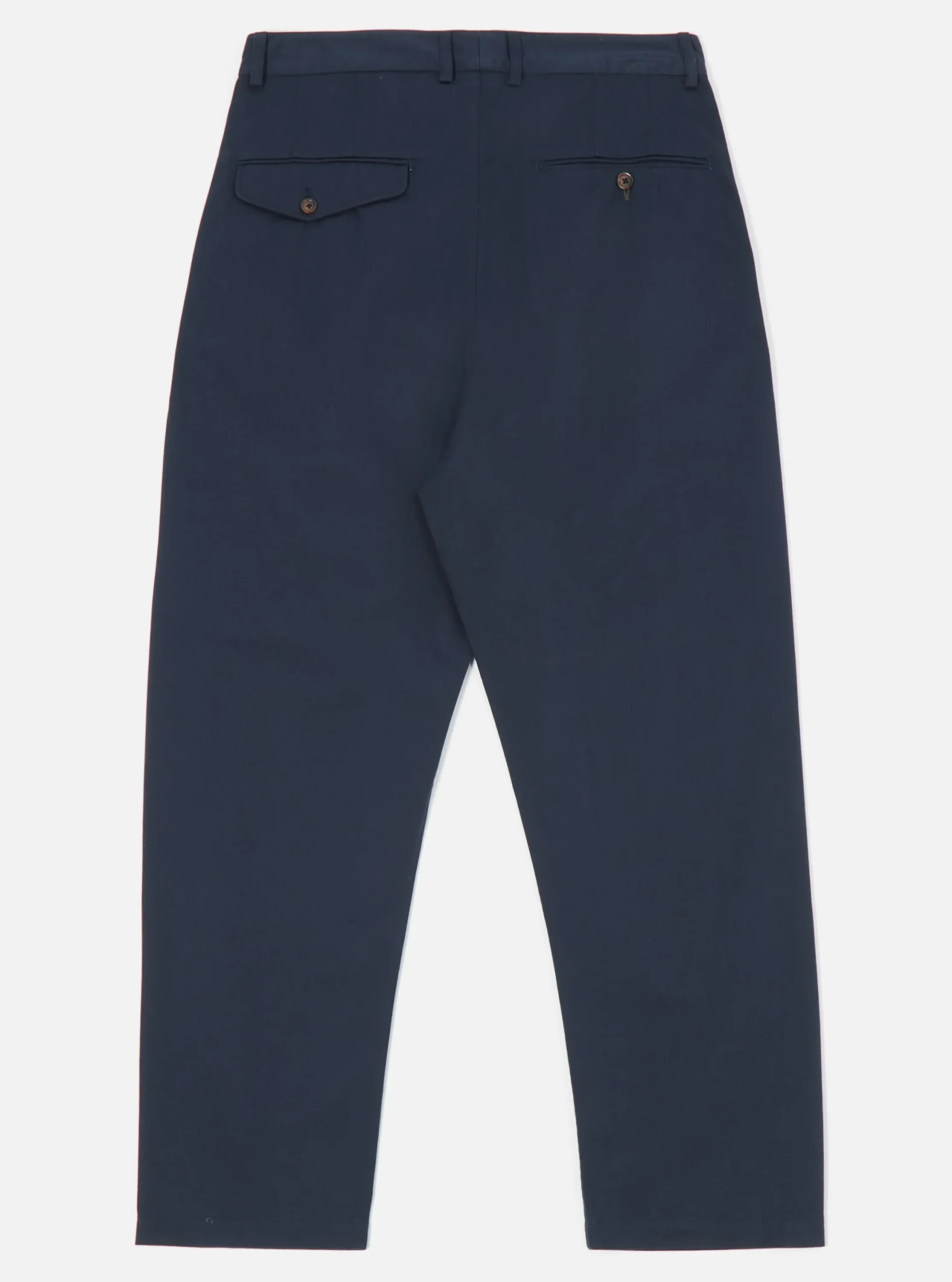Cheap Double Pleat Pant In Navy Twill Men Suiting.