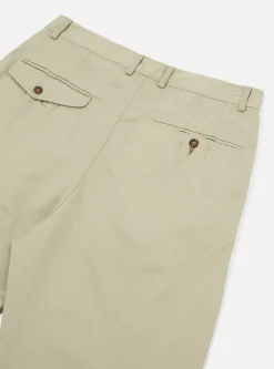 Cheap Double Pleat Pant In Stone Twill Men Suiting.