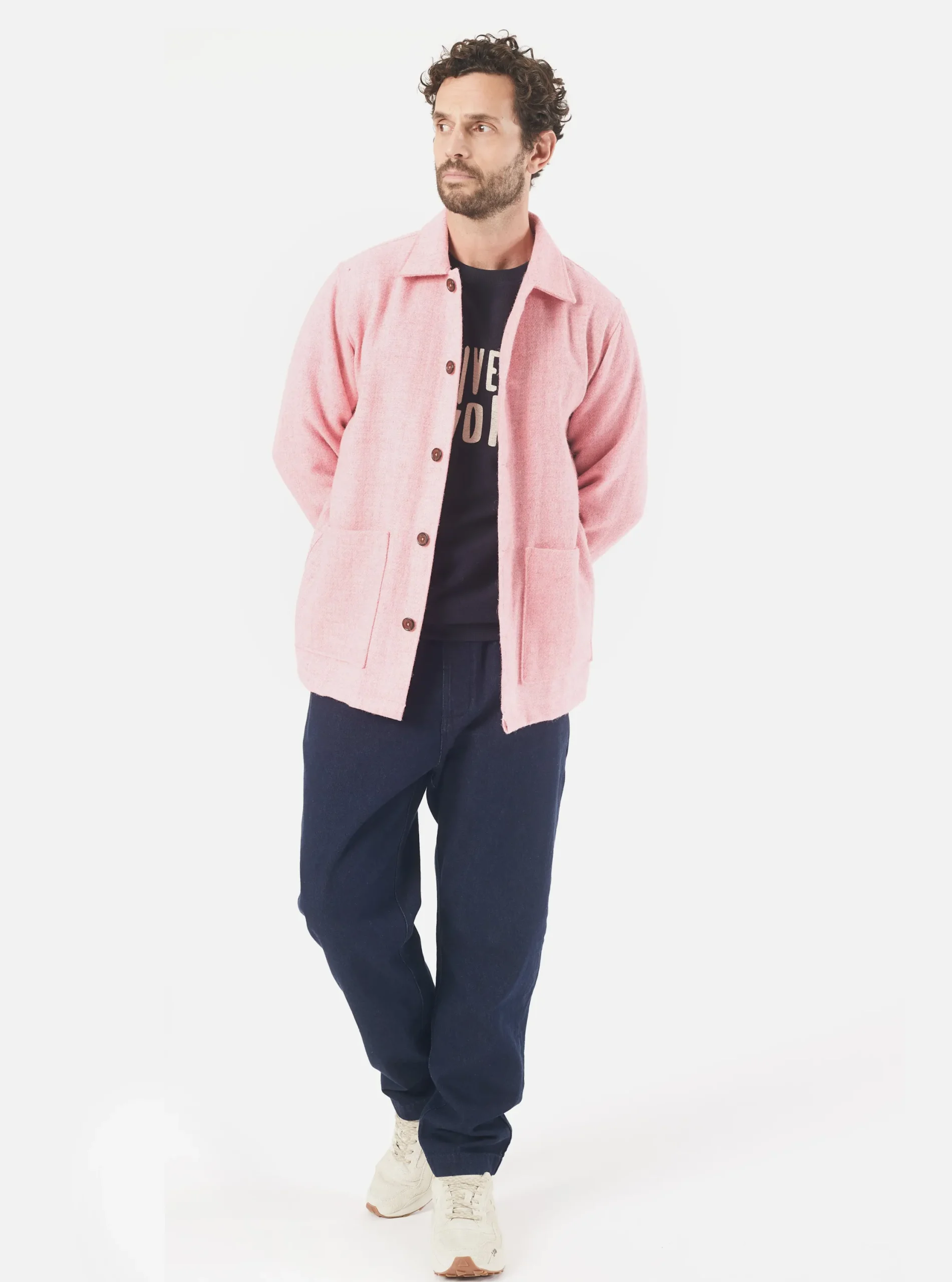 Store Easy Over Jacket In Pink Harris Tweed Men Jackets.