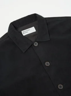 Hot Easy Overshirt In Black Lightweight Moleskin Men Overshirts.