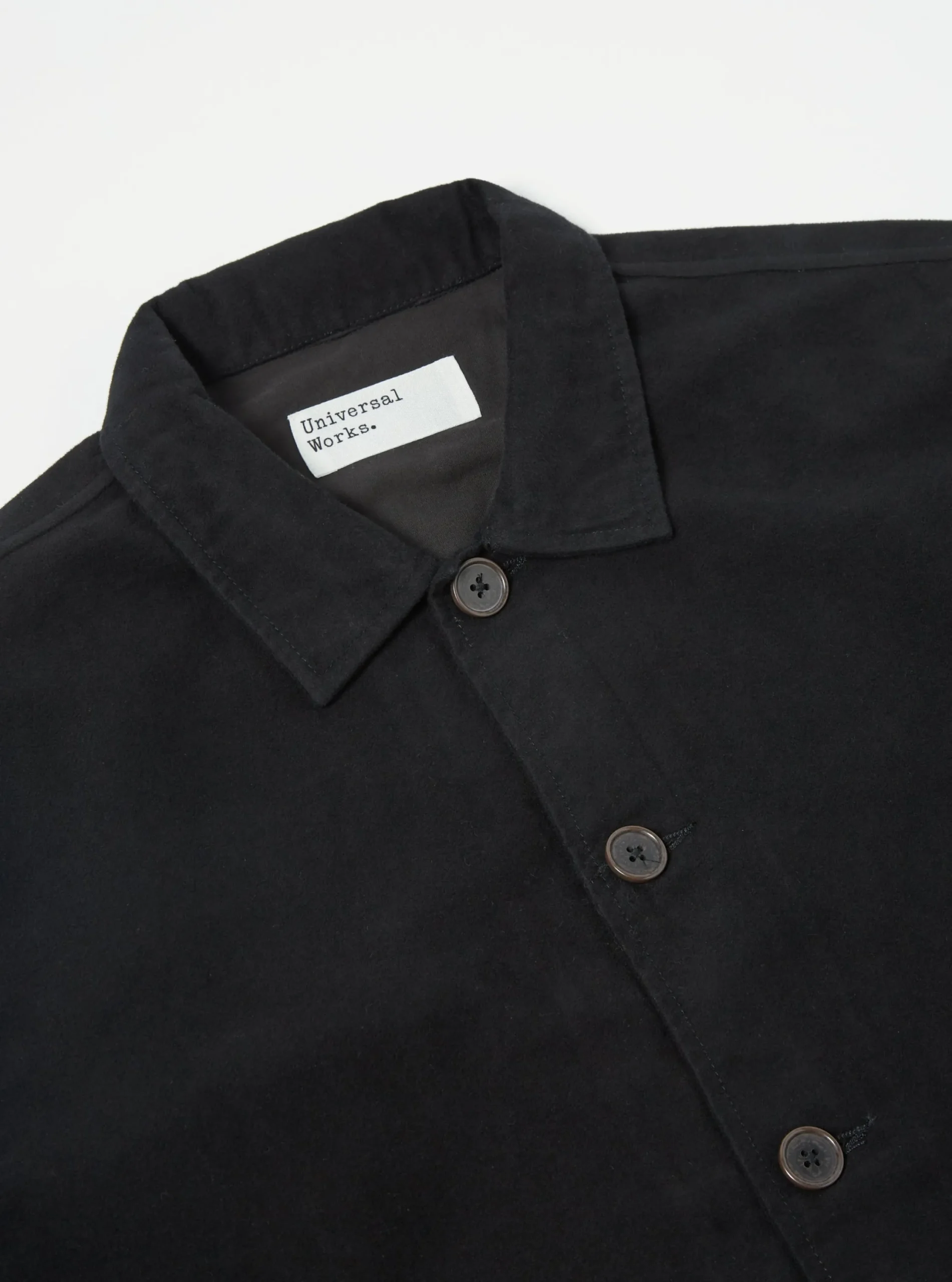 Hot Easy Overshirt In Black Lightweight Moleskin Men Overshirts.