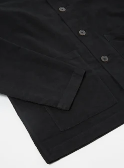 Hot Easy Overshirt In Black Lightweight Moleskin Men Overshirts.