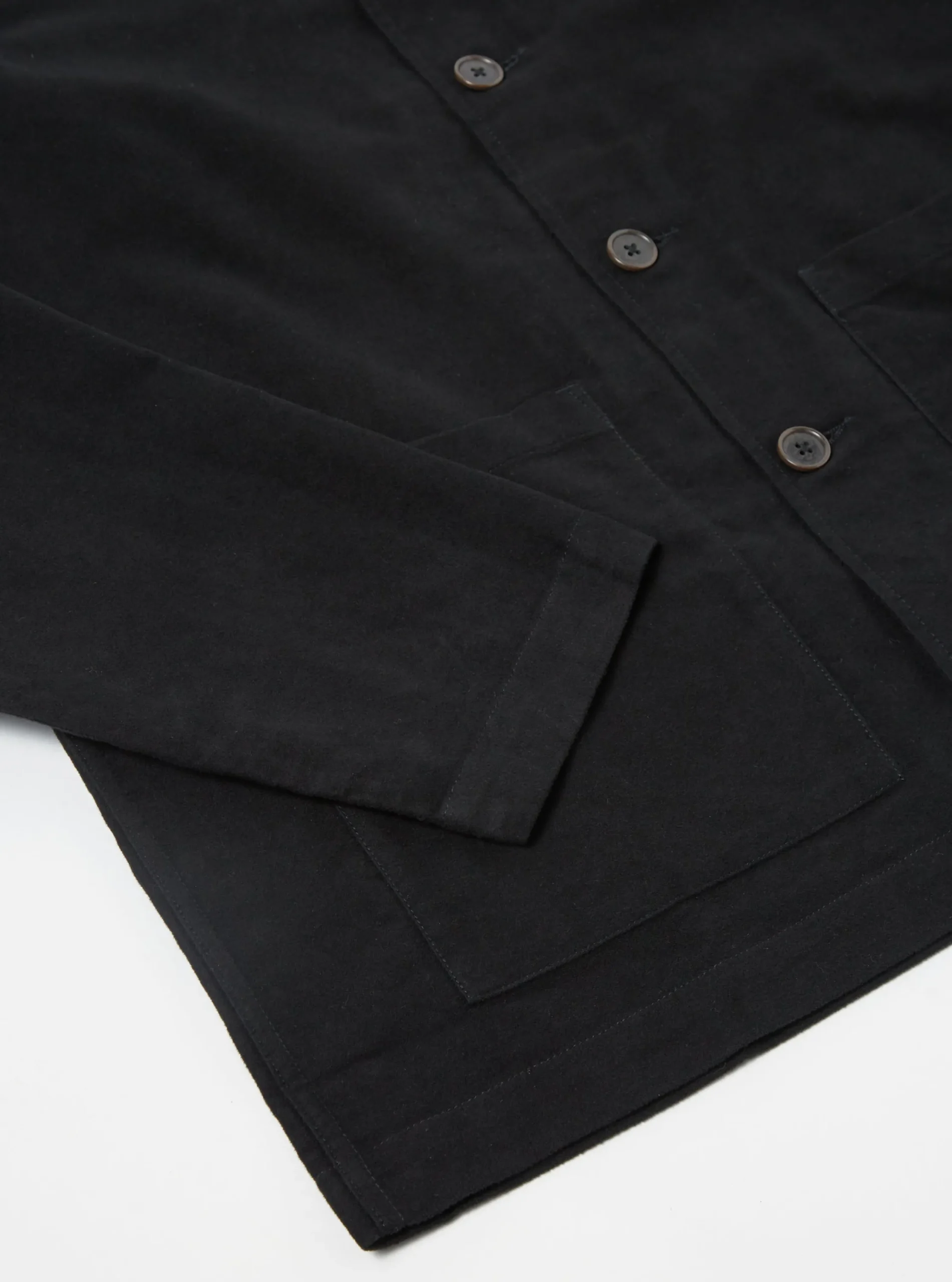 Hot Easy Overshirt In Black Lightweight Moleskin Men Overshirts.