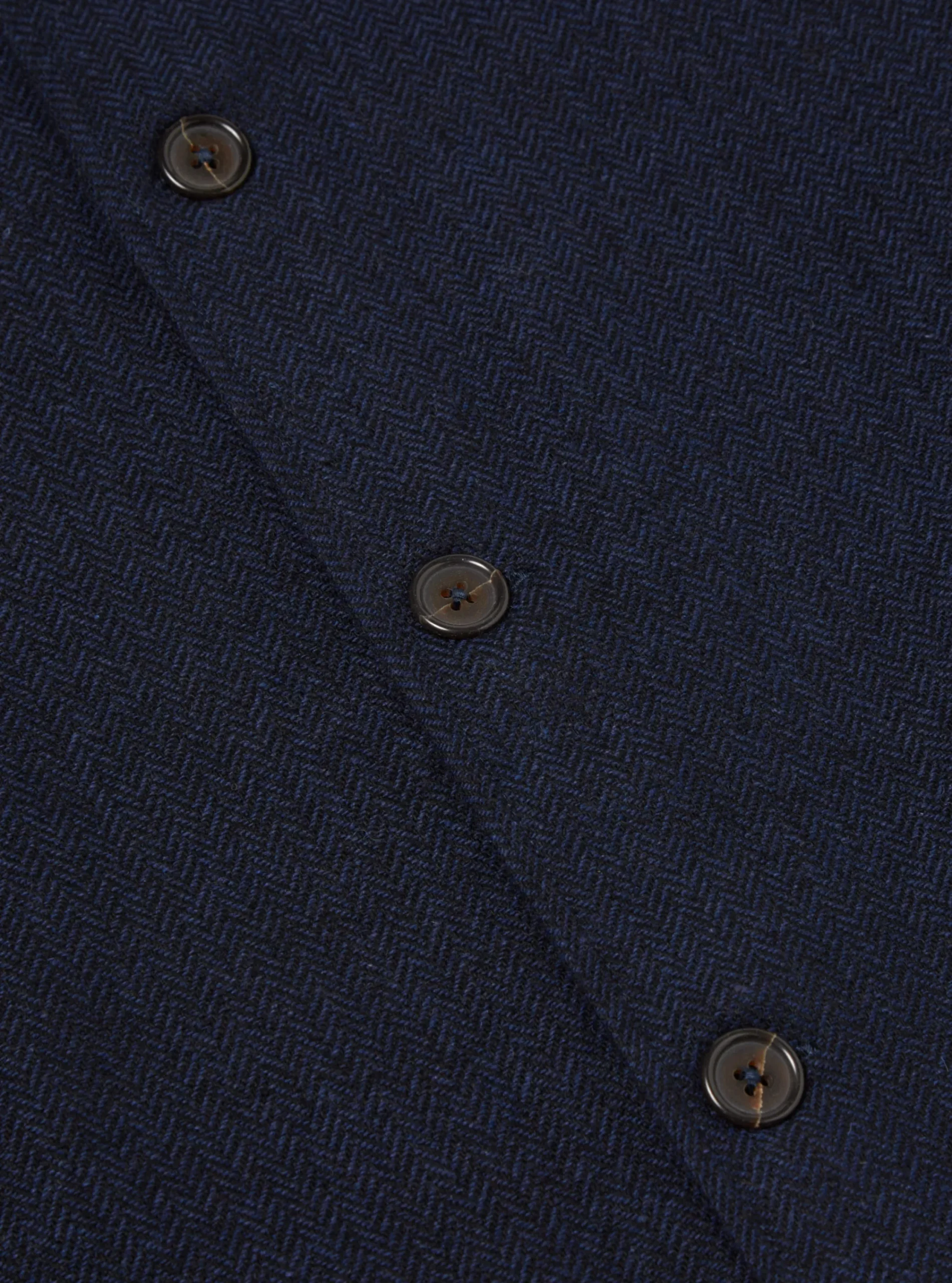 New Easy Overshirt In Navy Herringbone Recycled Wool Men Overshirts.