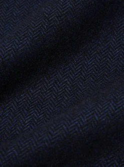 New Easy Overshirt In Navy Herringbone Recycled Wool Men Overshirts.