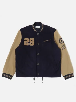 New Embroidered Newark Bomber In Navy/Sand Mowbray Men Jackets.