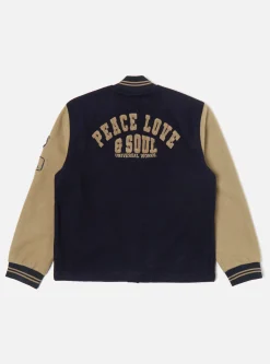 New Embroidered Newark Bomber In Navy/Sand Mowbray Men Jackets.