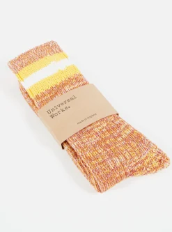 Cheap Everyday Stripe Sock In Yellow Cotton Men Underwear & Socks.