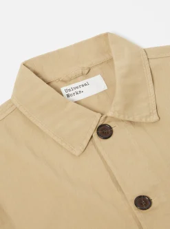 Outlet Field Jacket In Sand Italian Herringbone Cotton Men Jackets.