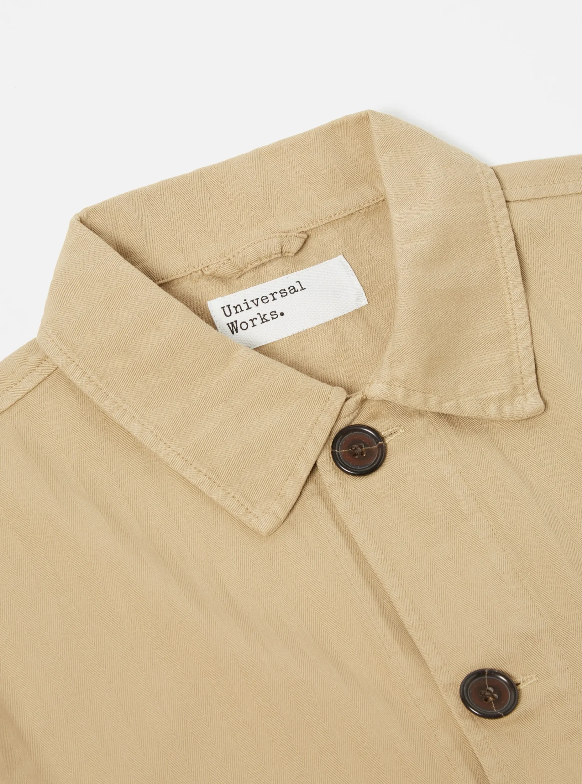 Outlet Field Jacket In Sand Italian Herringbone Cotton Men Jackets.
