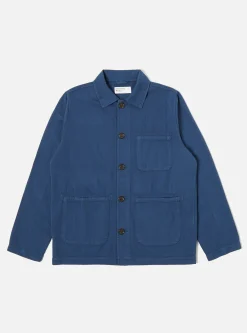 Best Sale Field Jacket In Washed Navy Italian Herringbone Cotton Men Jackets.