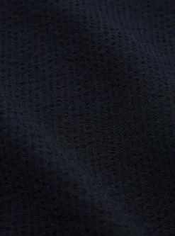 Cheap Field Jacket In Navy Wool/Cotton Seersucker Men Jackets.