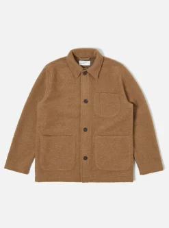 Fashion Field Jacket In Taupe Wool Fleece Men Fleece.