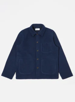 Sale Field Jacket In Indigo Wool Fleece Men Fleece.