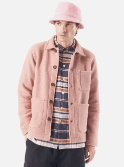 Flash Sale Field Jacket In Pink Wool Fleece Men Fleece.