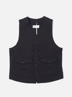 Online Field Waistcoat In Black Twill Men Suiting.