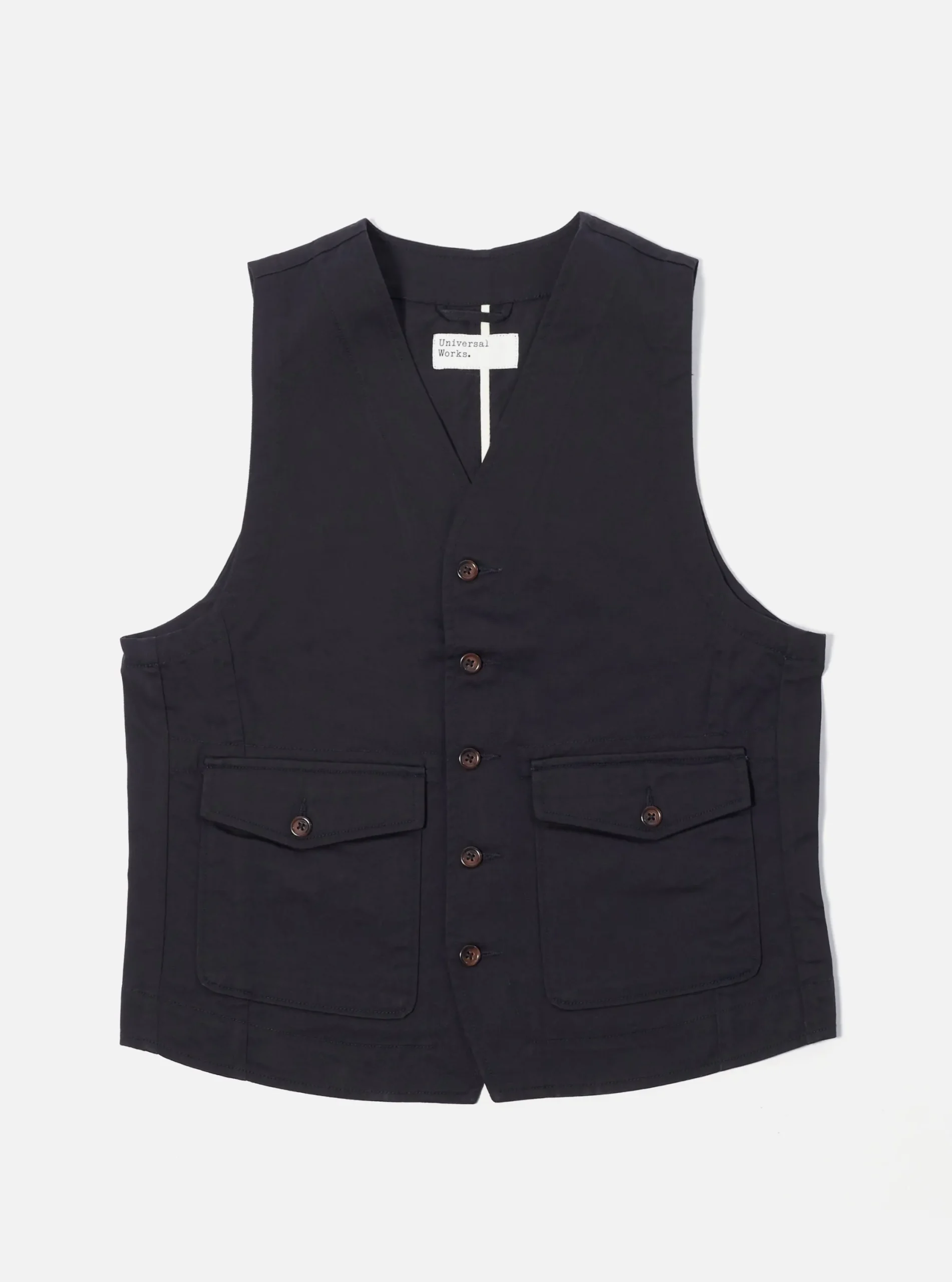 Online Field Waistcoat In Black Twill Men Suiting.