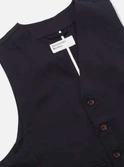 Online Field Waistcoat In Black Twill Men Suiting.