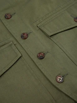 New Field Waistcoat In Light Olive Twill Men Suiting.