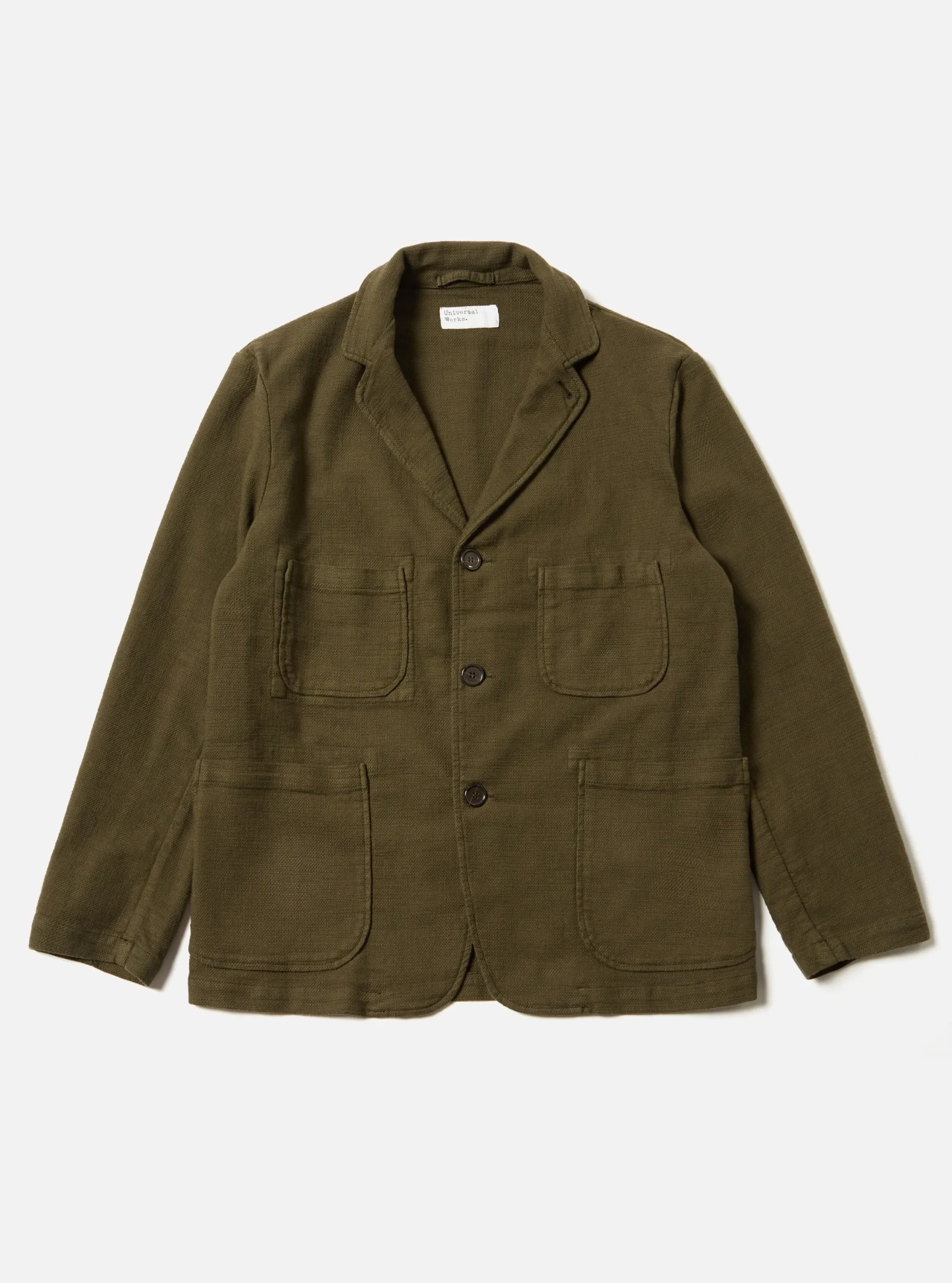 Outlet Five Pocket Jacket In Olive Chevron Cotton Men Jackets.