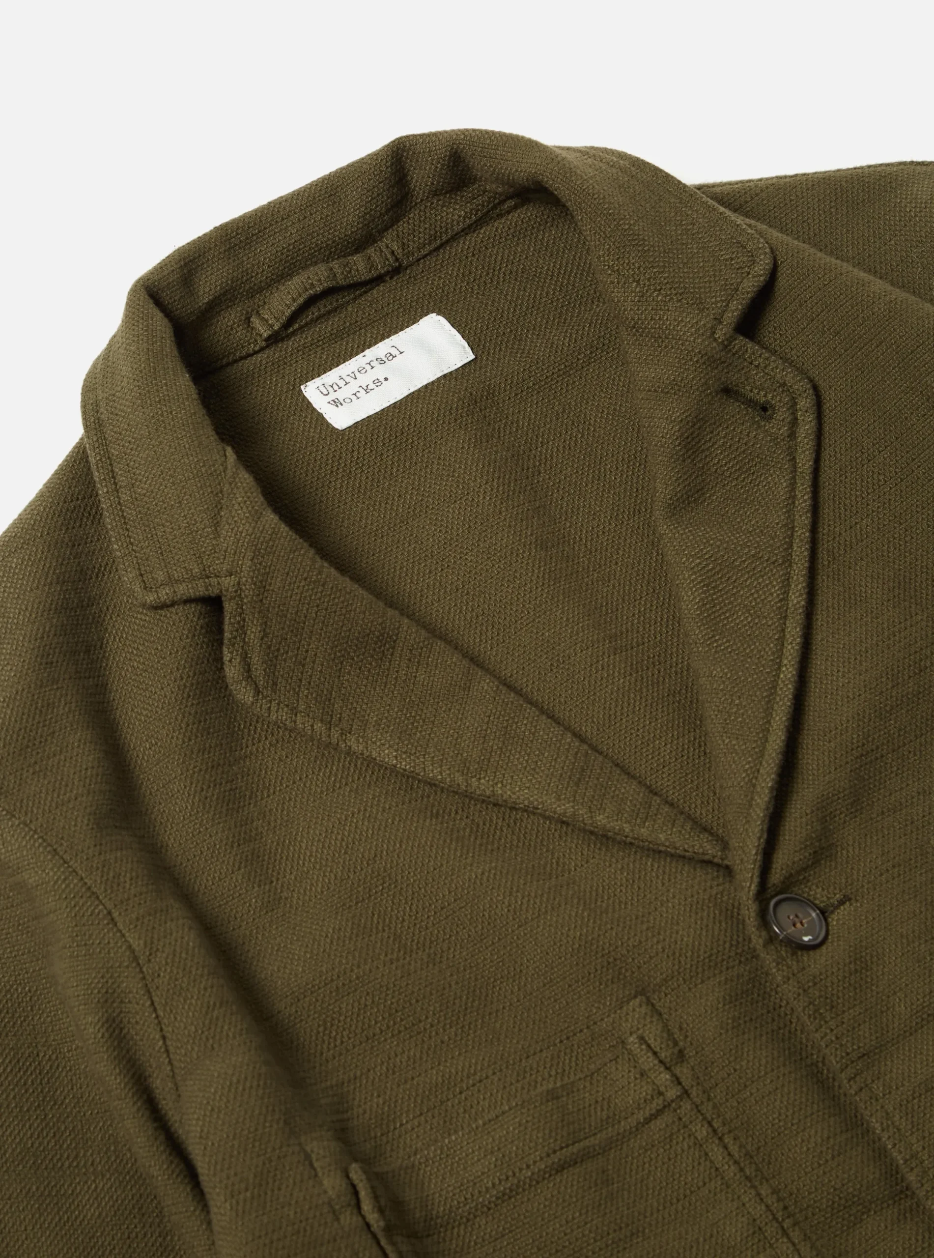 Outlet Five Pocket Jacket In Olive Chevron Cotton Men Jackets.
